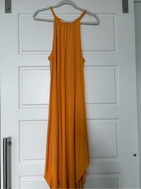 Double Zero Orange Halter Maxi Dress